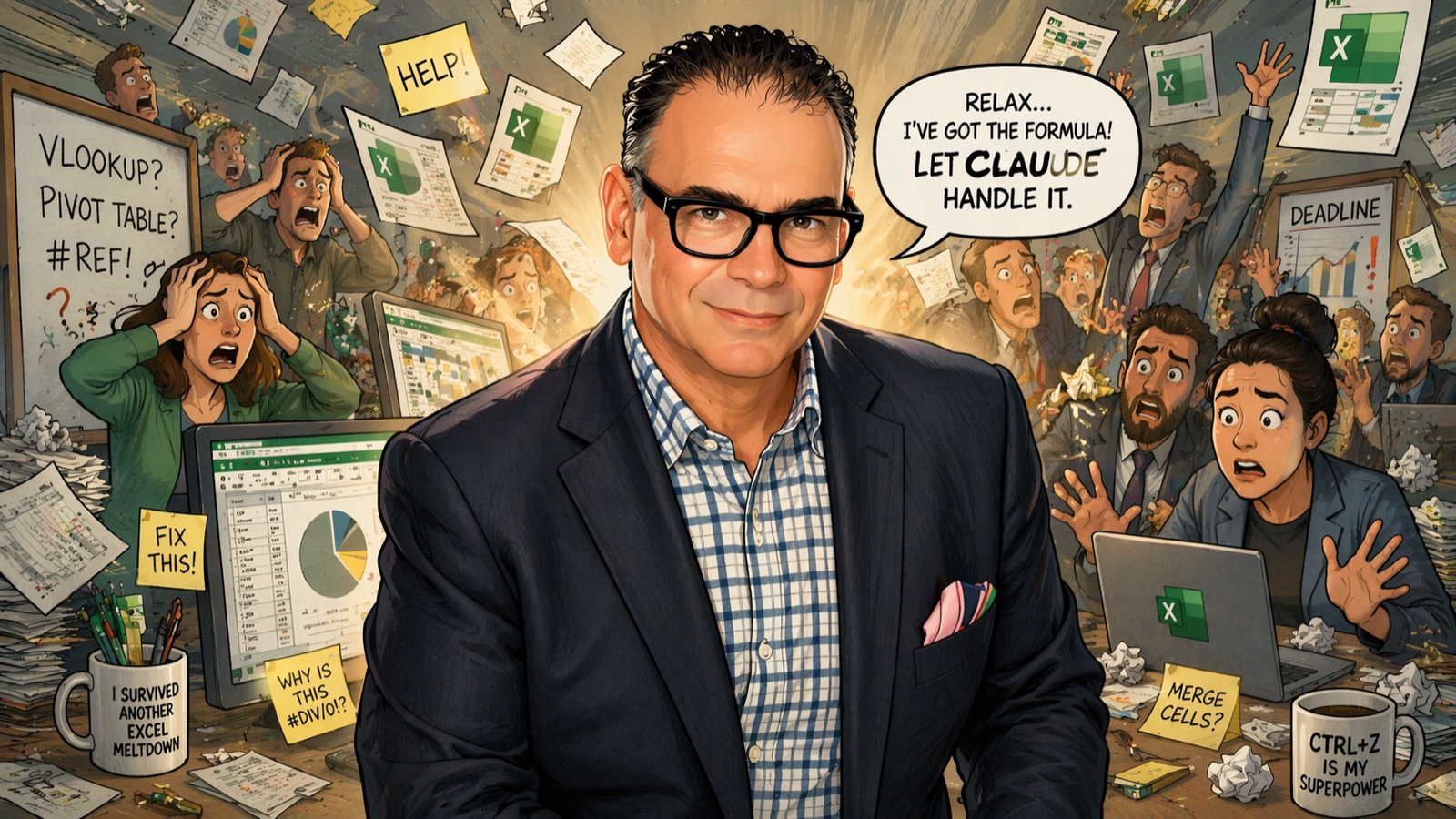 Claude for Excel sidebar inside Microsoft Excel showing the AI assistant analyzing a financial model